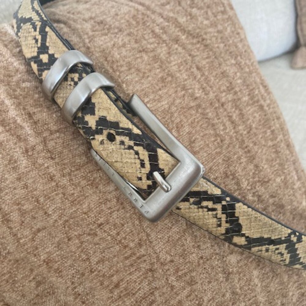 Perry Ellis Snake Skin Belt Leather Belt 38 in.